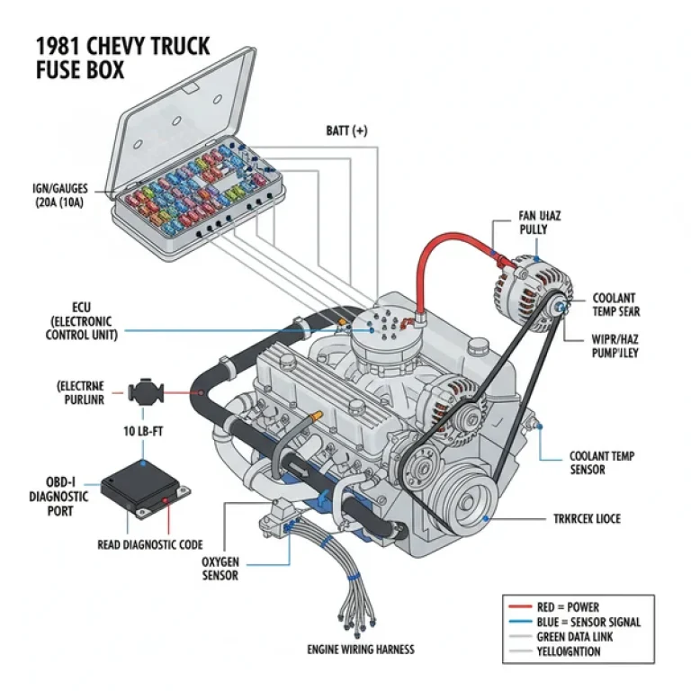 1981 chevy truck fuse box diagram diagram with labeled components and explanations