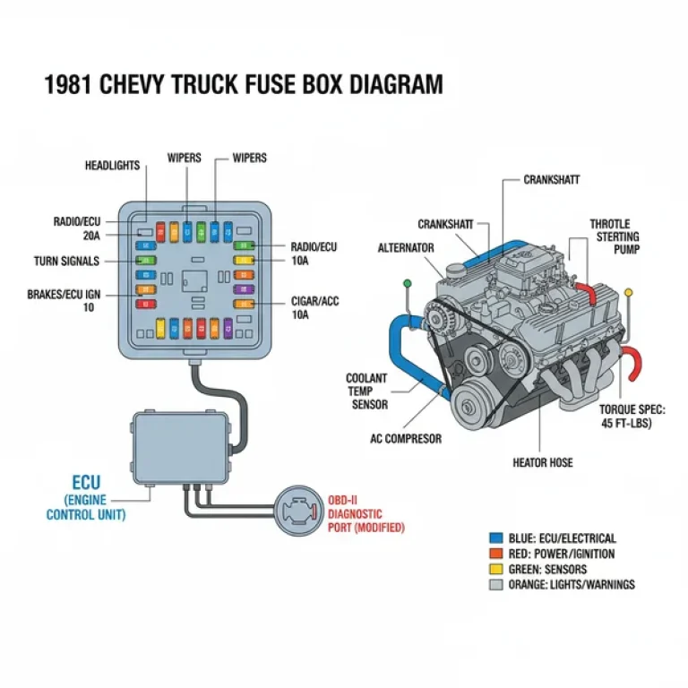 1981 chevy truck fuse box diagram diagram with labeled components and explanations