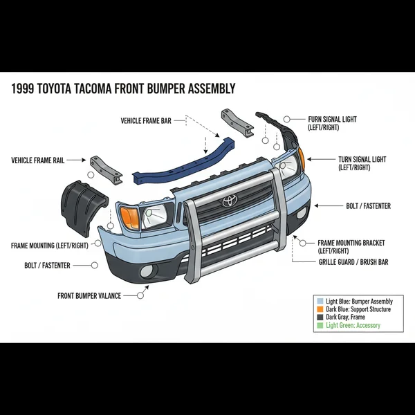 Toyota Tacoma Front Bumper Assembly Diagram: Parts Guide