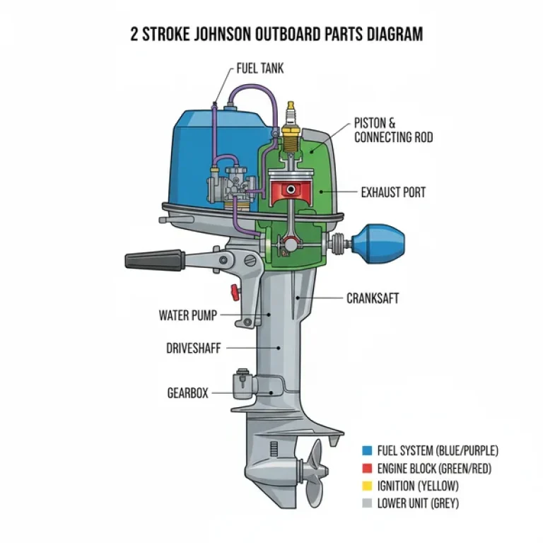 2 stroke johnson outboard parts diagram diagram with labeled components and explanations
