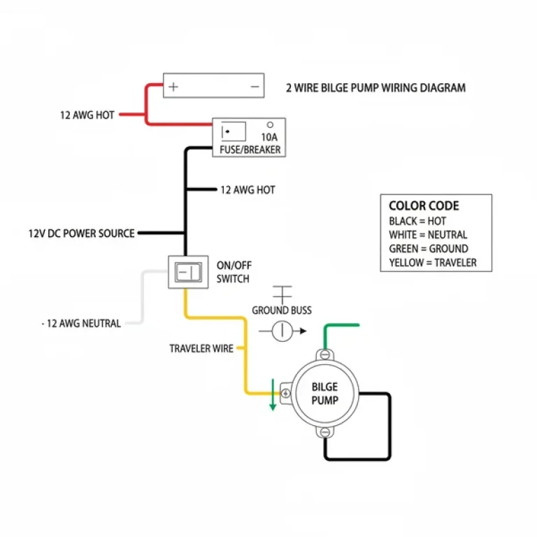 2 wire bilge pump wiring diagram diagram with labeled components and explanations