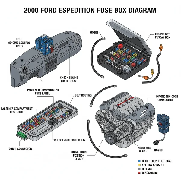 2000 ford expedition fuse box diagram diagram with labeled components and explanations