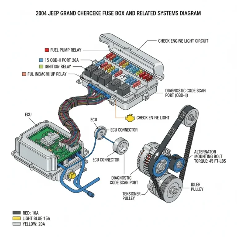 2004 jeep grand cherokee fuse box diagram diagram with labeled components and explanations