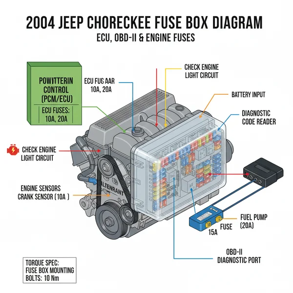 2004 jeep grand cherokee fuse box diagram diagram with labeled components and explanations