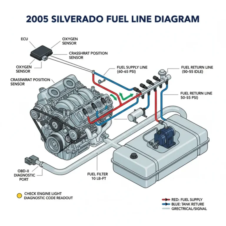 2005 silverado fuel line diagram diagram with labeled components and explanations