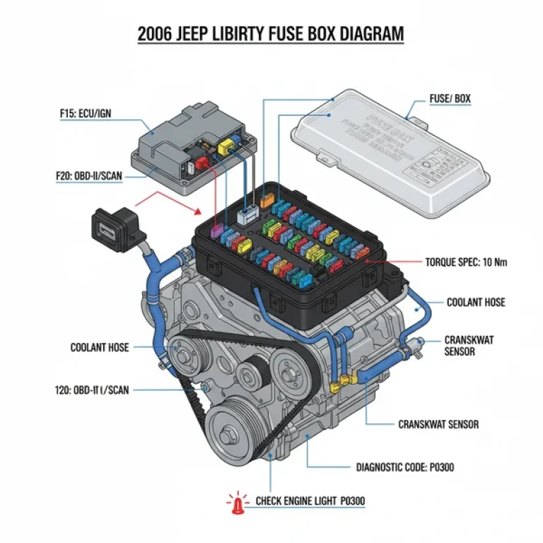 2006 jeep liberty fuse box diagram diagram with labeled components and explanations