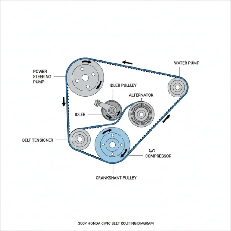 2007 honda civic belt diagram diagram with labeled components and explanations