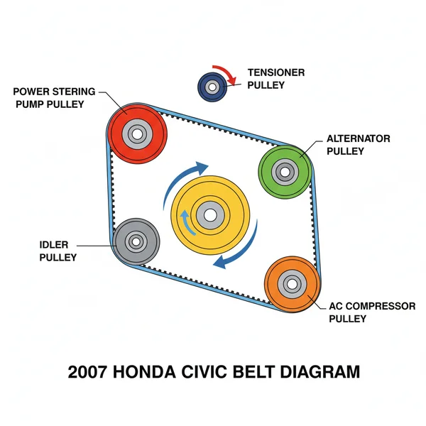 2007 honda civic belt diagram diagram with labeled components and explanations