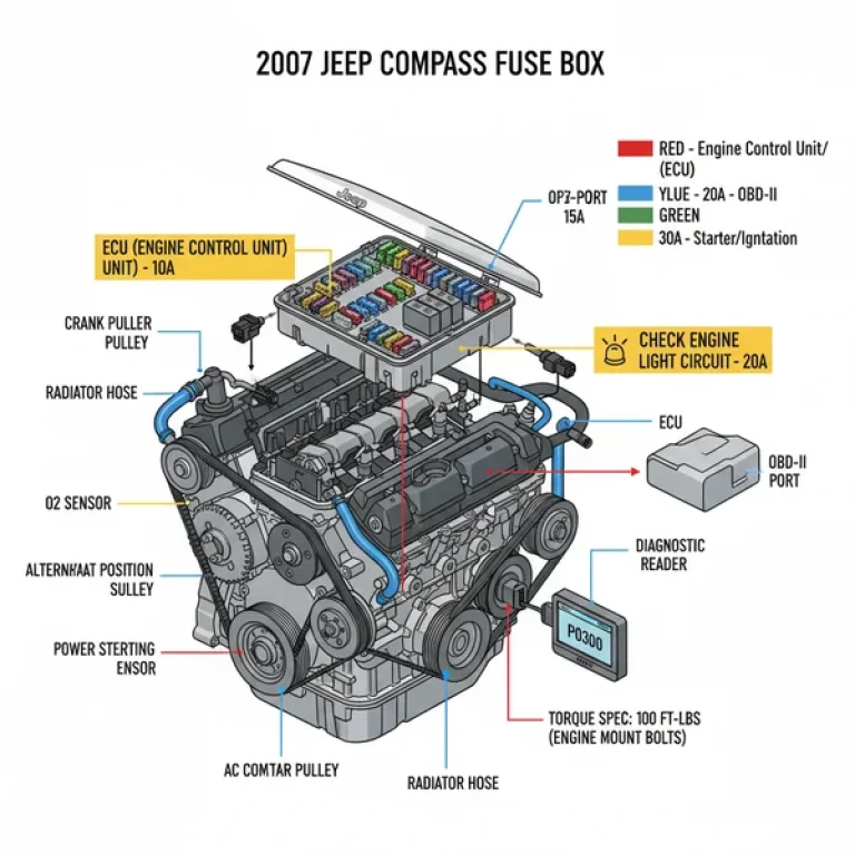 2007 jeep compass fuse box diagram diagram with labeled components and explanations