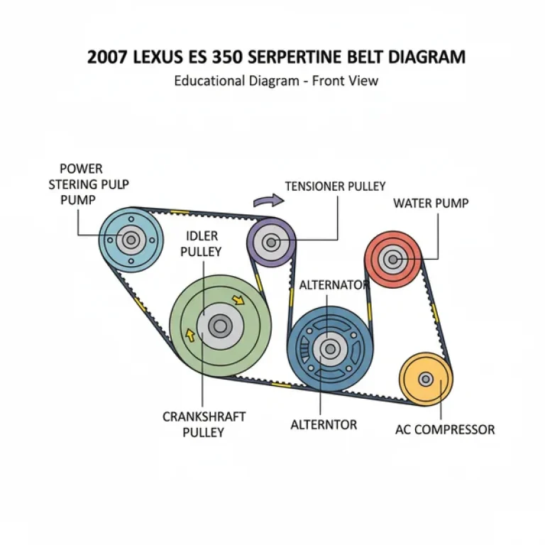 2007 lexus es 350 belt diagram diagram with labeled components and explanations