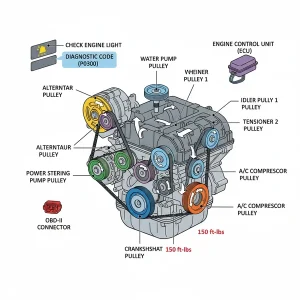 2007 toyota avalon serpentine belt diagram diagram with labeled components and explanations