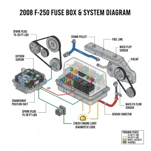 2008 f250 fuse box diagram diagram with labeled components and explanations