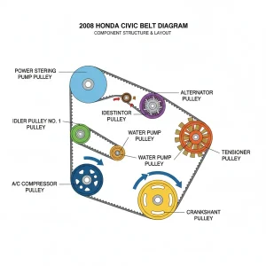 2008 honda civic belt diagram diagram with labeled components and explanations