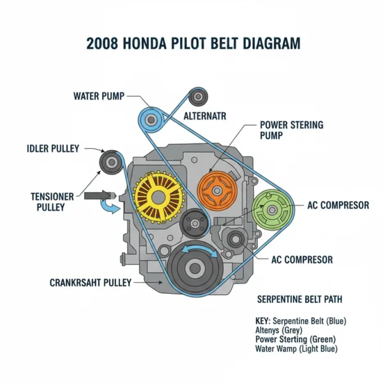 2008 honda pilot belt diagram diagram with labeled components and explanations