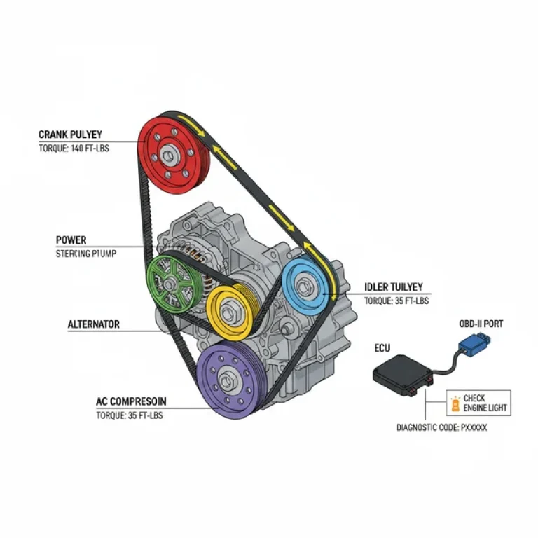 2008 infiniti g35 serpentine belt diagram diagram with labeled components and explanations