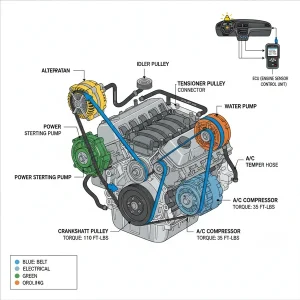 2009 chevy impala serpentine belt diagram diagram with labeled components and explanations