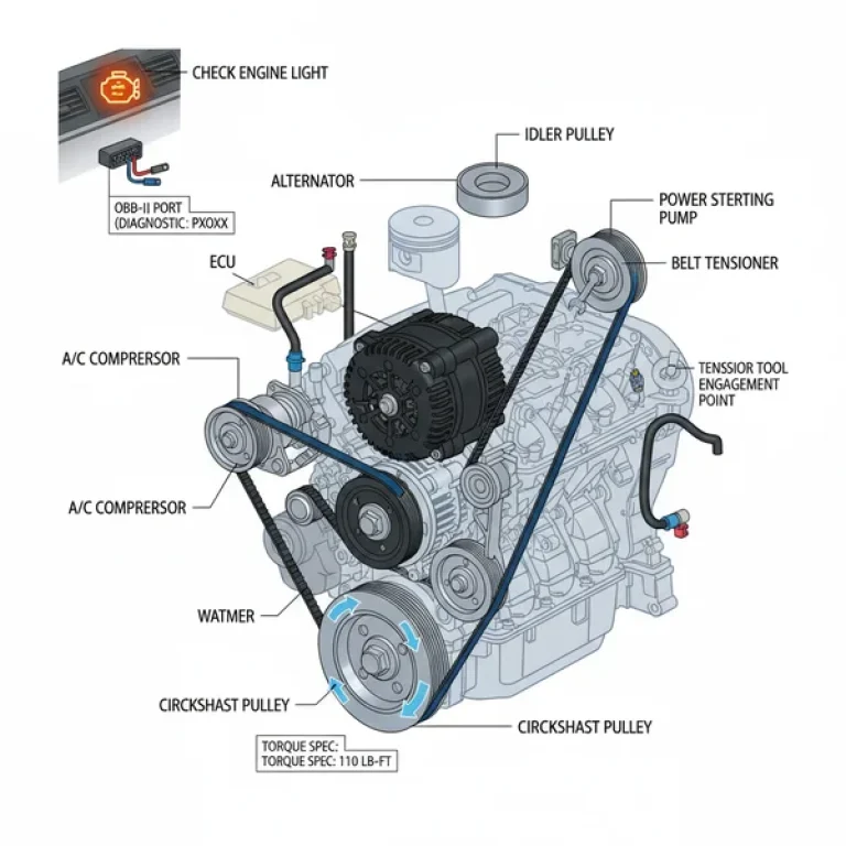 2009 ford fusion serpentine belt diagram diagram with labeled components and explanations