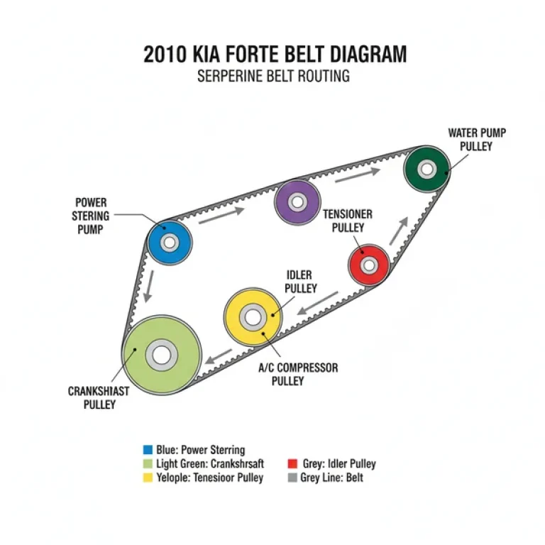 2010 kia forte belt diagram diagram with labeled components and explanations