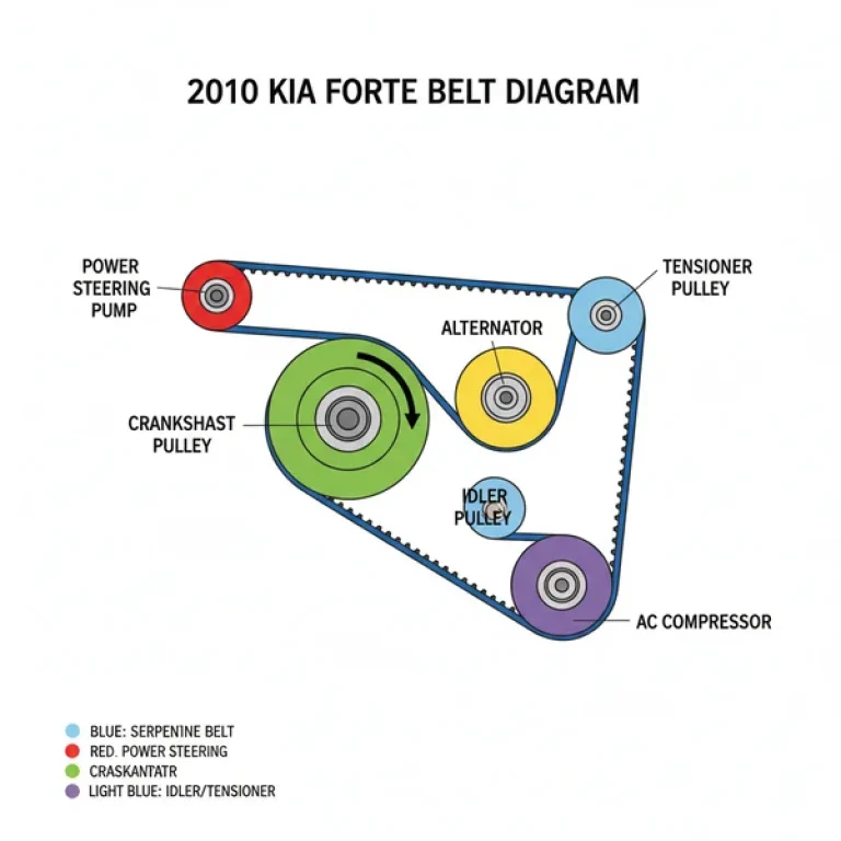2010 kia forte belt diagram diagram with labeled components and explanations