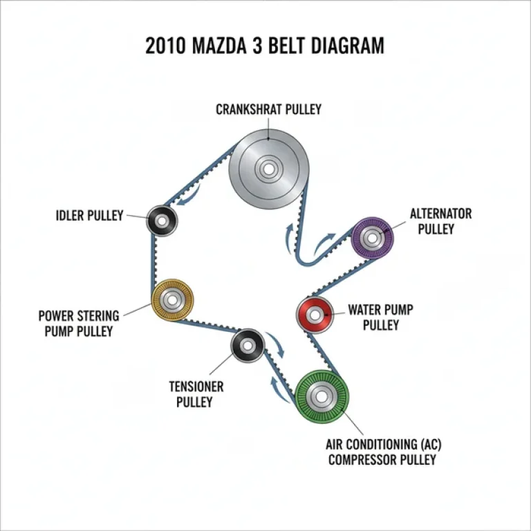2010 mazda 3 belt diagram diagram with labeled components and explanations
