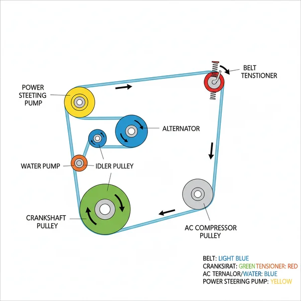 2011 chrysler 3.6 belt diagram diagram with labeled components and explanations