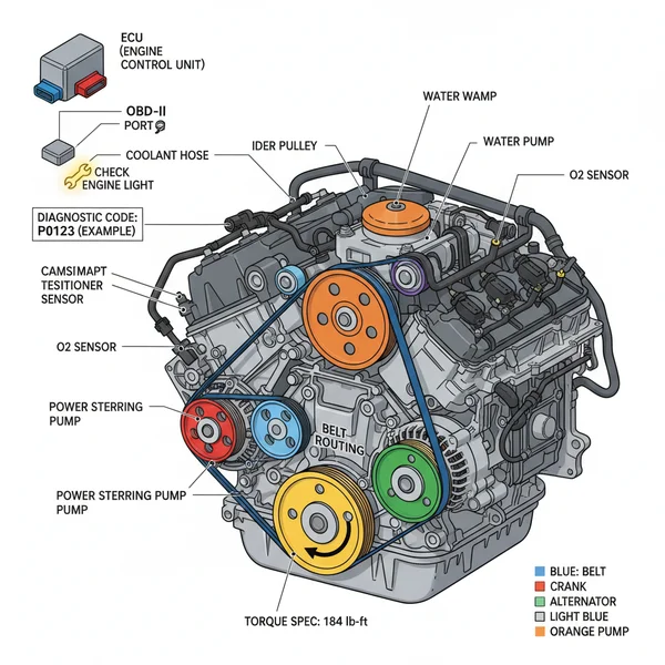 2011 ford fusion serpentine belt diagram diagram with labeled components and explanations