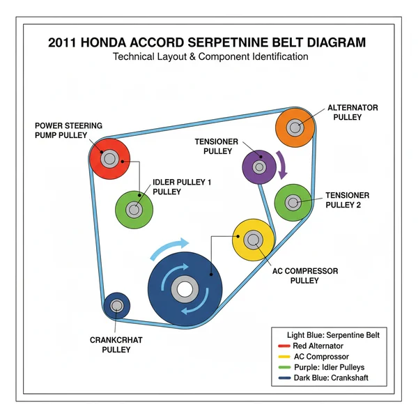 2011 honda accord belt diagram diagram with labeled components and explanations