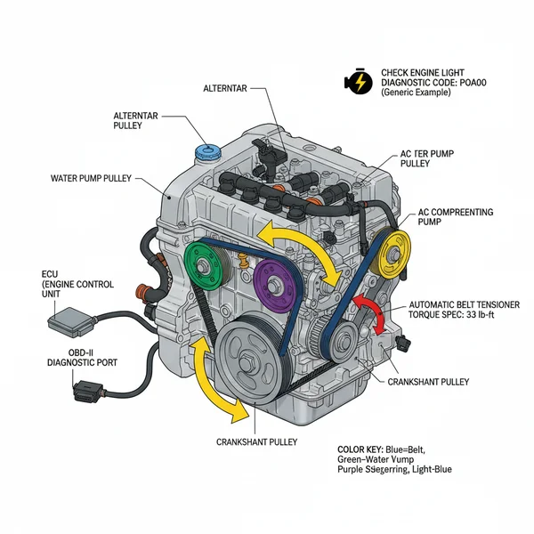 2011 honda accord serpentine belt diagram diagram with labeled components and explanations