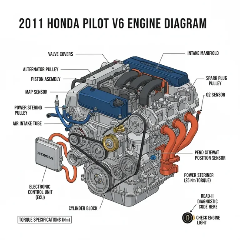 2011 honda pilot engine diagram diagram with labeled components and explanations