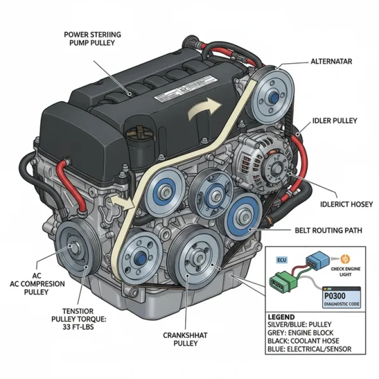 2011 honda pilot serpentine belt diagram diagram with labeled components and explanations