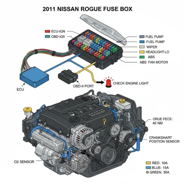 2011 nissan rogue fuse box diagram diagram with labeled components and explanations