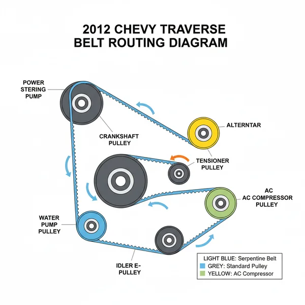2012 chevy traverse belt diagram diagram with labeled components and explanations