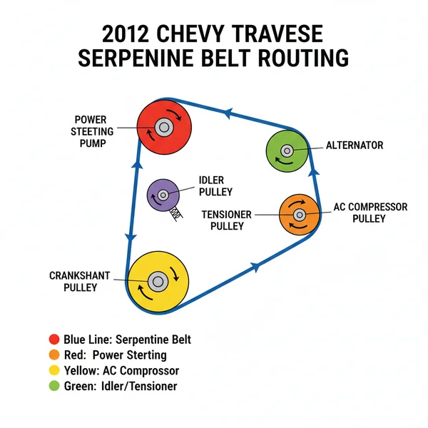 2012 chevy traverse belt diagram diagram with labeled components and explanations