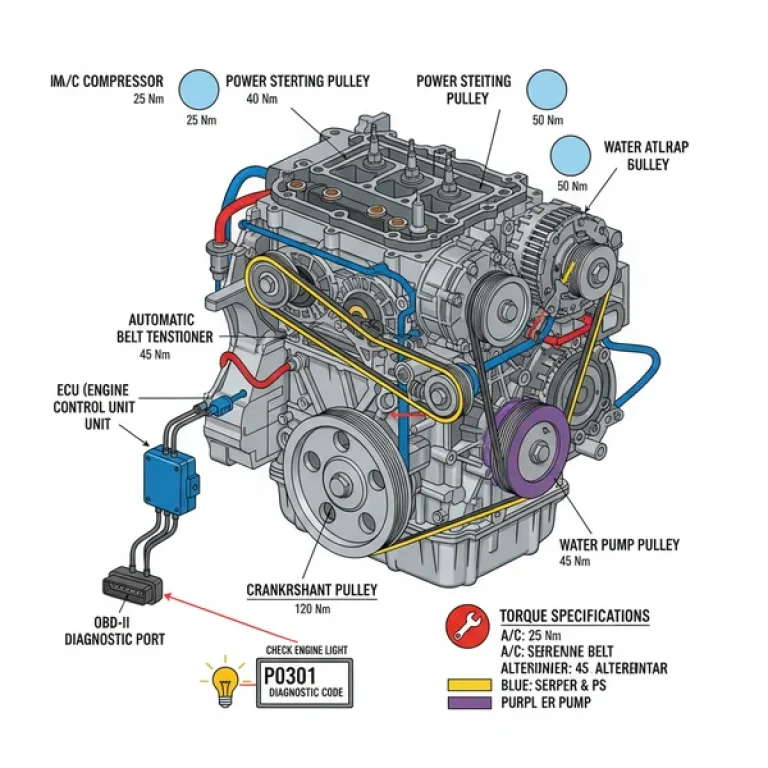 2012 ford escape serpentine belt diagram diagram with labeled components and explanations
