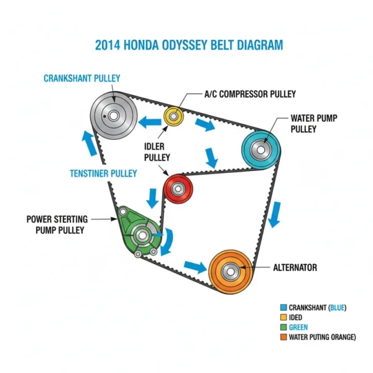 2014 honda odyssey belt diagram diagram with labeled components and explanations