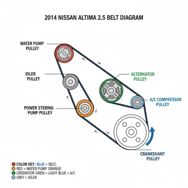2014 nissan altima 2.5 belt diagram diagram with labeled components and explanations