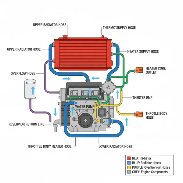 2015 chrysler 200 coolant hose diagram diagram with labeled components and explanations