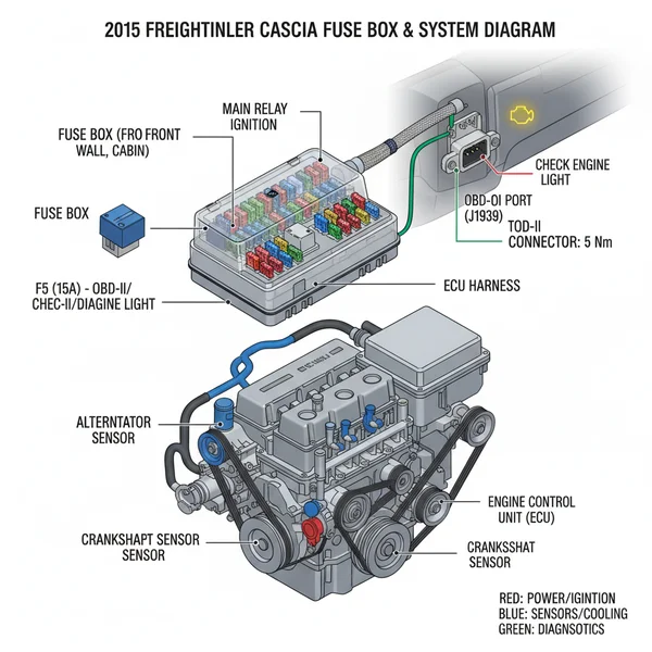 2015 freightliner cascadia fuse box diagram diagram with labeled components and explanations