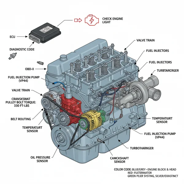 24v 5.9 cummins diesel engine diagram diagram with labeled components and explanations