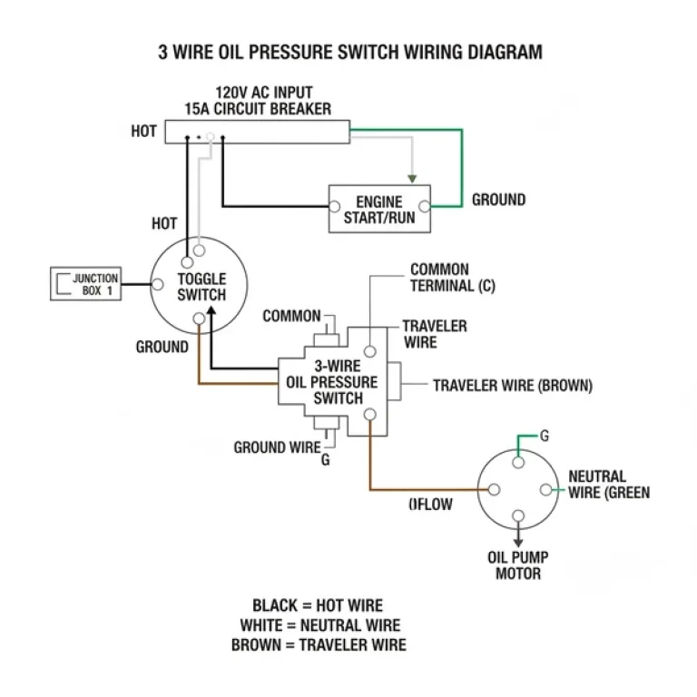 3 wire oil pressure switch wiring diagram diagram with labeled components and explanations