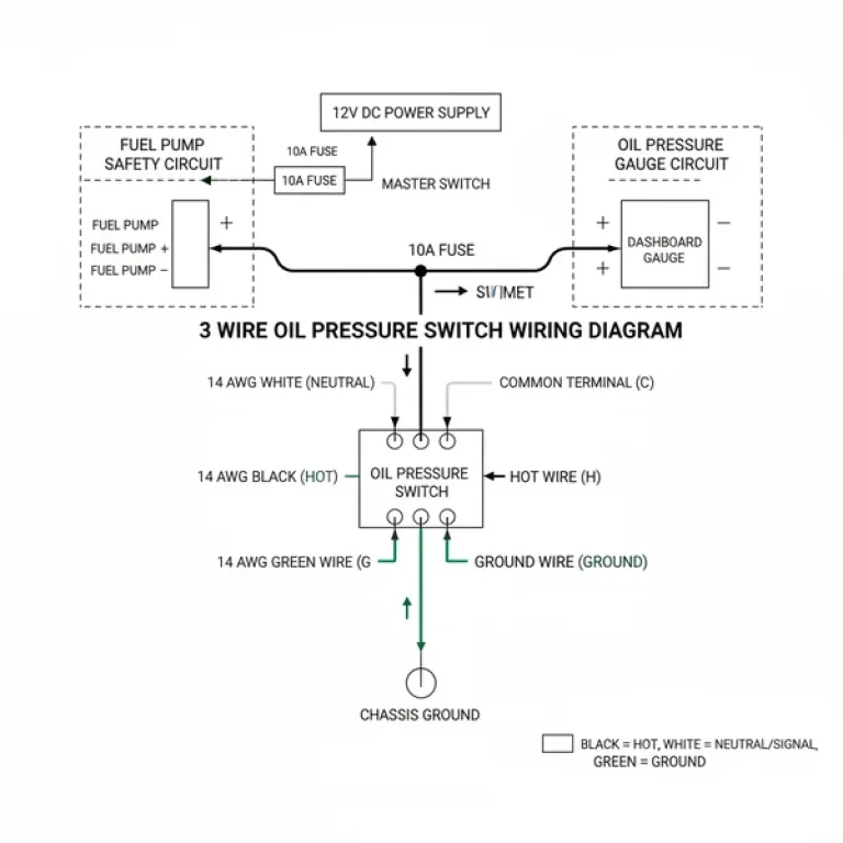 3 wire oil pressure switch wiring diagram diagram with labeled components and explanations