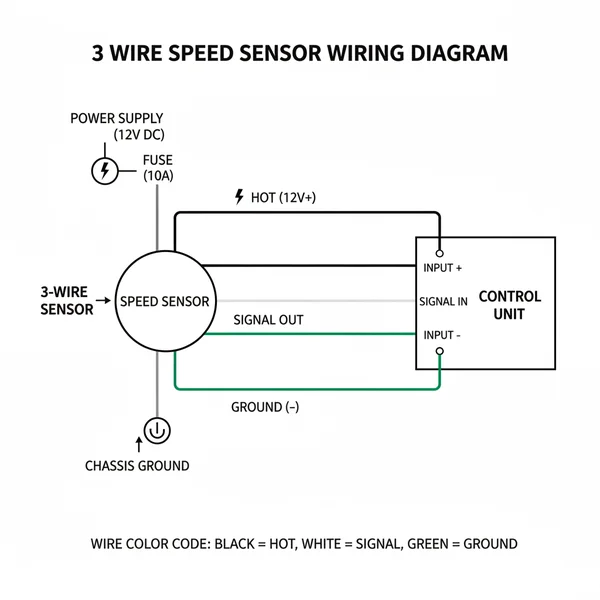 3 wire speed sensor wiring diagram diagram with labeled components and explanations