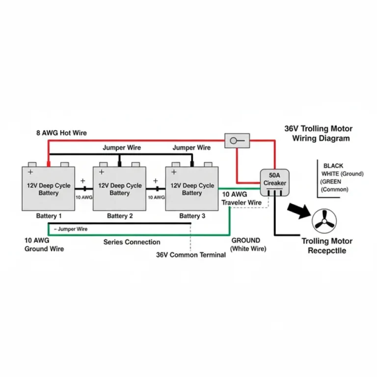 36v trolling motor wiring diagram diagram with labeled components and explanations