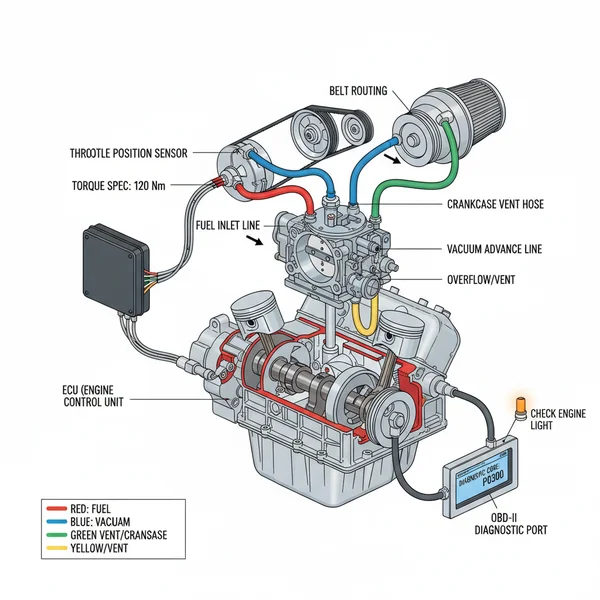 4 stroke carburetor hoses diagram diagram with labeled components and explanations