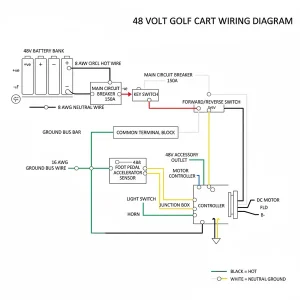48 volt golf cart wiring diagram diagram with labeled components and explanations