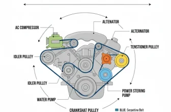 5.7 chevy 350 belt diagram with ac diagram with labeled components and explanations