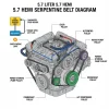 5.7 liter 5.7 hemi serpentine belt diagram diagram with labeled components and explanations