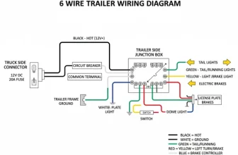 6 wire trailer wiring diagram diagram with labeled components and explanations