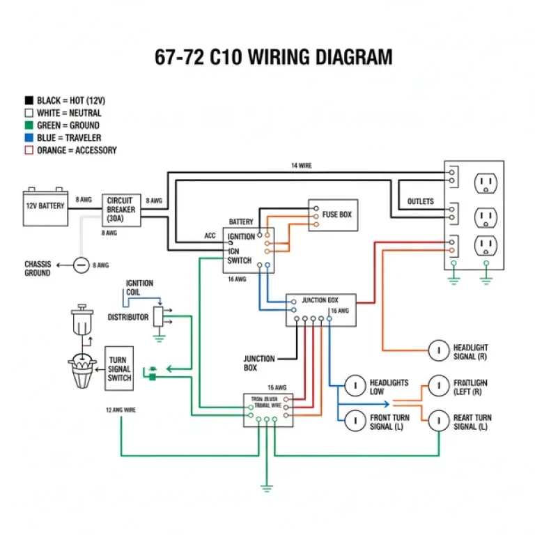 67-72 c10 wiring diagram diagram with labeled components and explanations