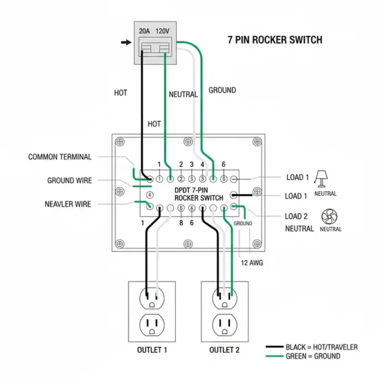 7 pin rocker switch wiring diagram diagram with labeled components and explanations